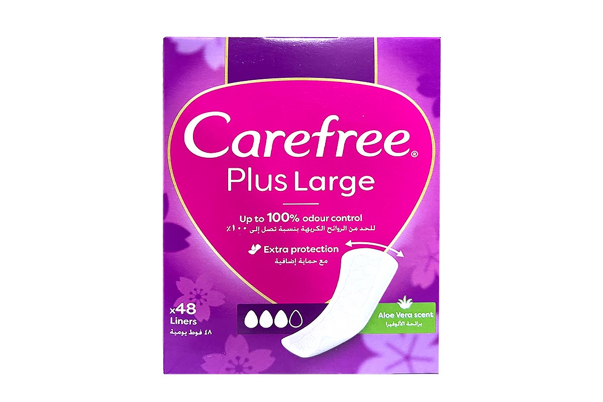CAREFREE PLUS LARGE ALOE 48 PCS - Life Care Apotek