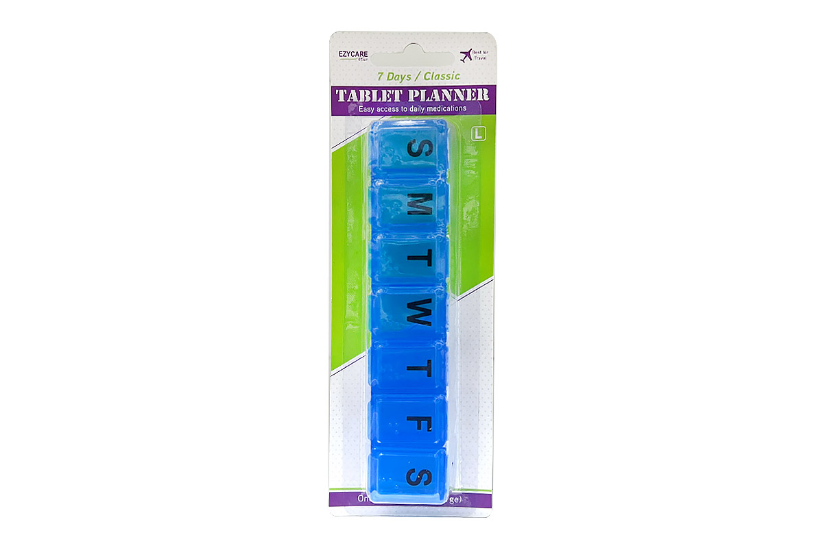 EZYCARE 7 DAY CLASSIC TABLETS PALANNER L COLOR BLUE 17006 - Life Care Apotek