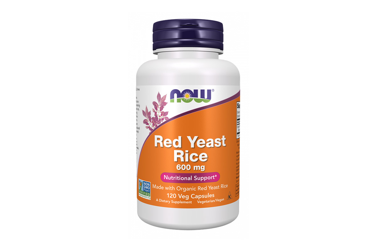 NOW RED YEAST RICE 600 MG ORGANIC FOODS 120 VEG CAPSULES - Life Care Apotek