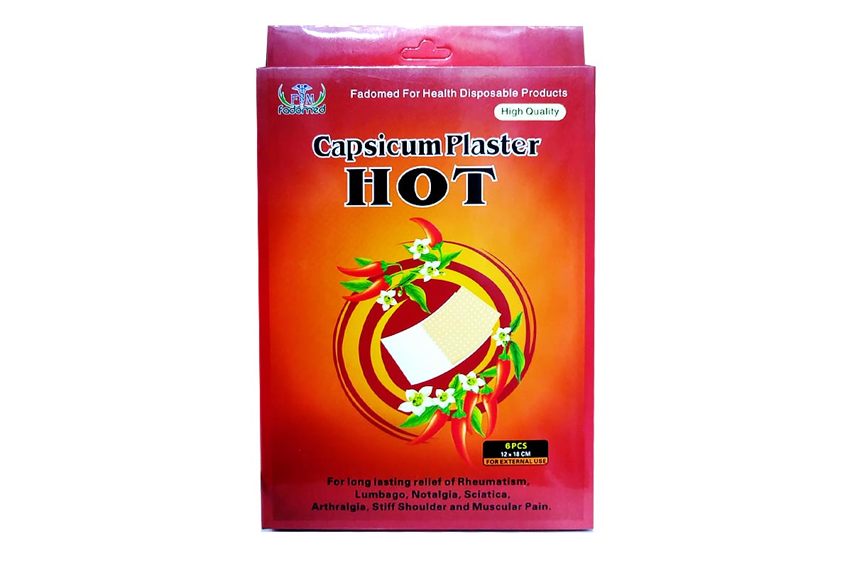 FADOMED CAPSICUM HOT PLASTER 12X18 CM 6 PIECES - Life Care Apotek