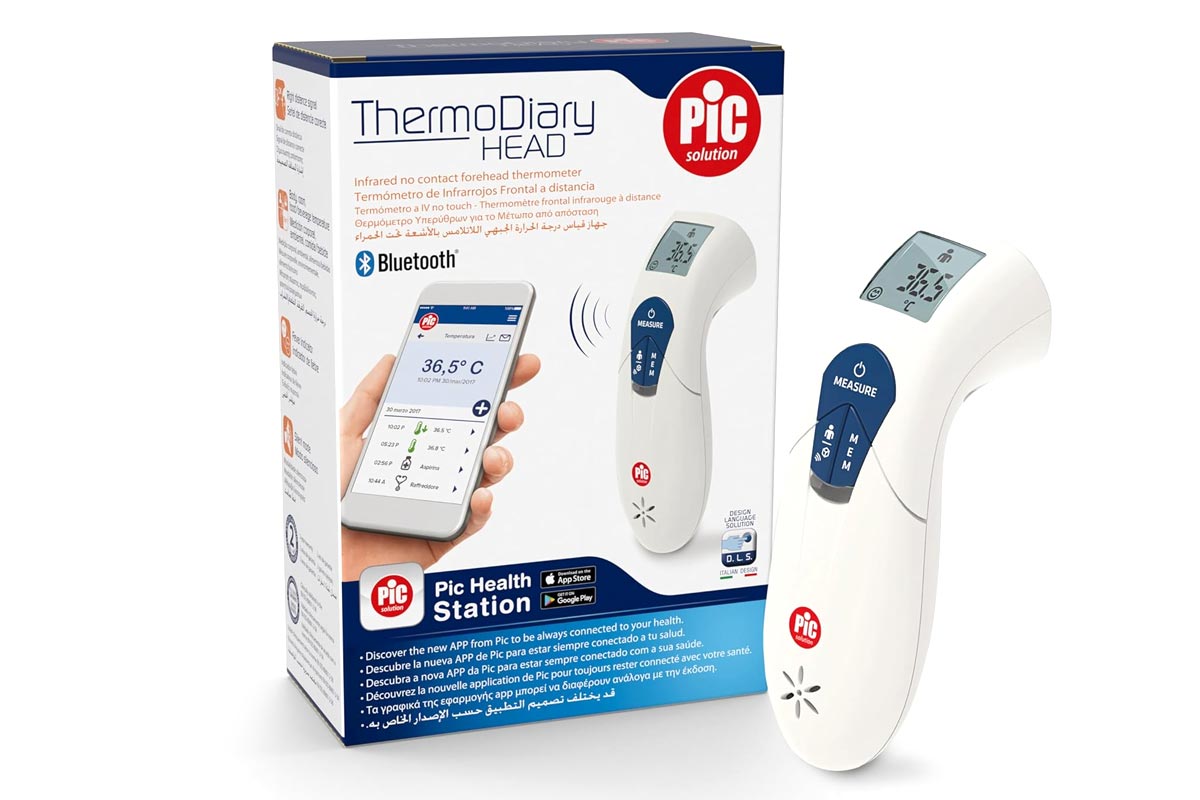 PIC SOLUTION THERMODIARY HEAD DIGITAL THERMOMETER INFRARED FRONT - Life Care Apotek