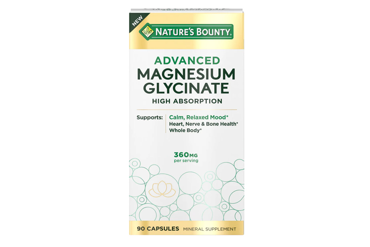 NATURES BOUNTY ADVANCED MAGNESIUM GLYCINATE 360 MG 90 CAPSULES - Life Care Apotek