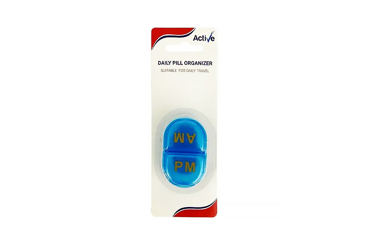 ACTIVE DAILY PILL ORGANIZER AM-PM BOX COLOR BLUE 5763 - Life Care Apotek
