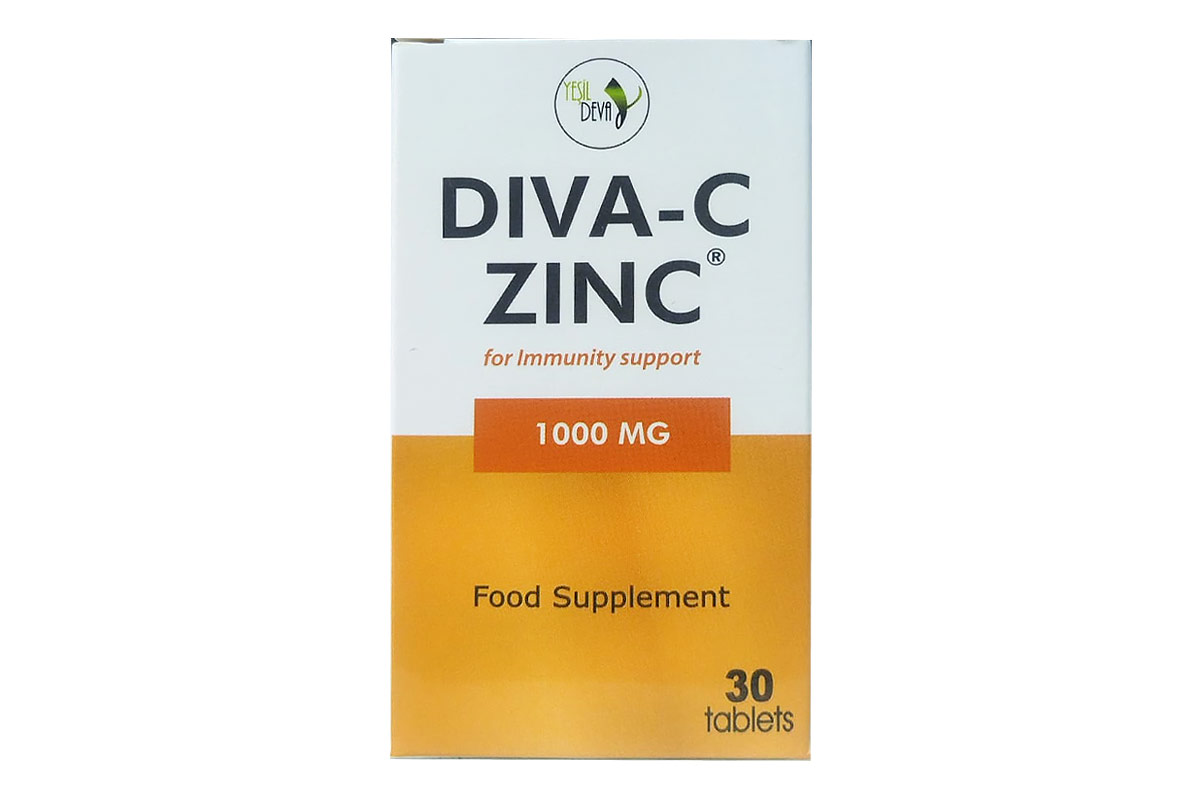 YESIL DEVA - DIVA C ZINC 1000 MG FOR IMMUNITY SUPPORT 30 TABLETS - Life Care Apotek