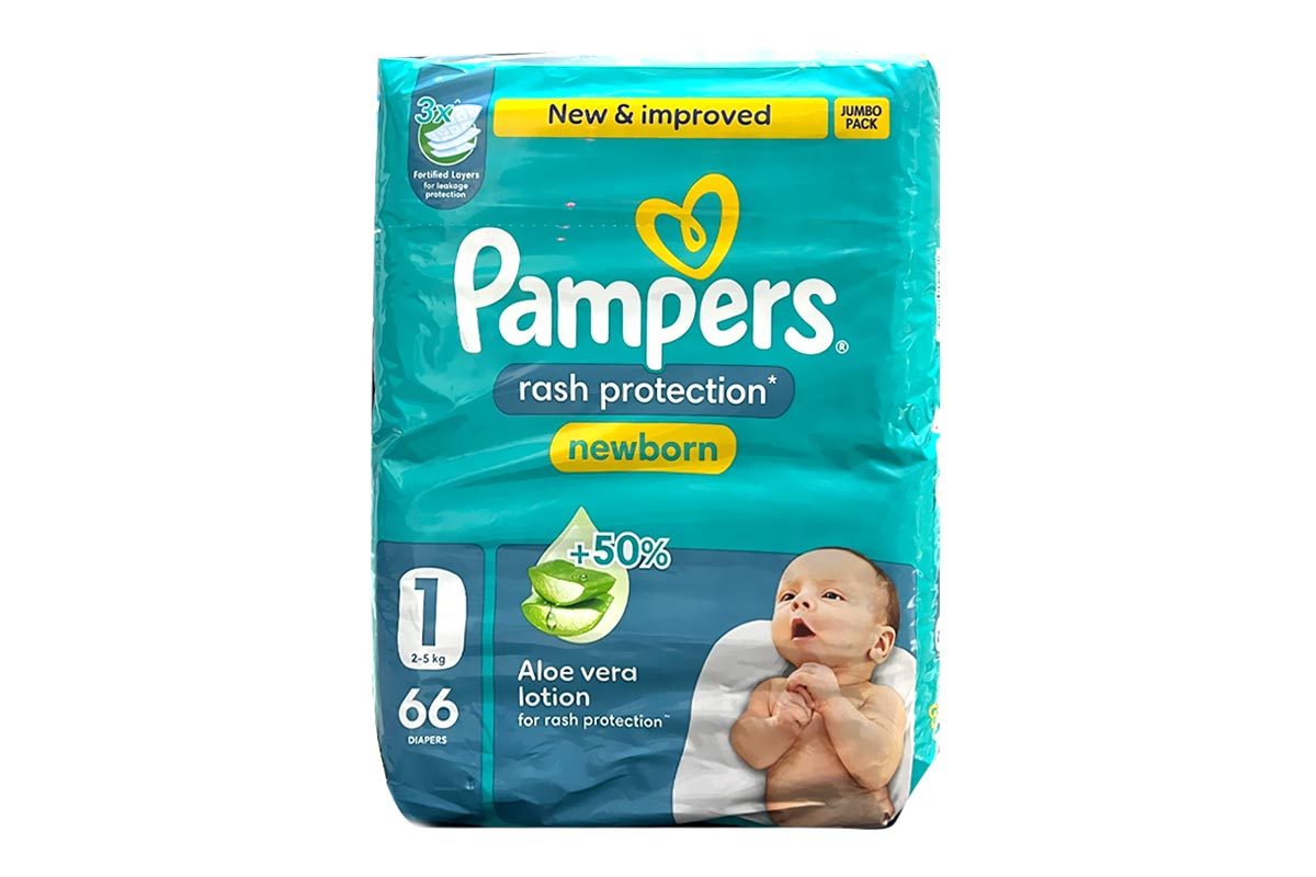 PAMPERS BABY DRY NO 1 FROM 2 TO 5 KG 66 DIAPERS - Life Care Apotek