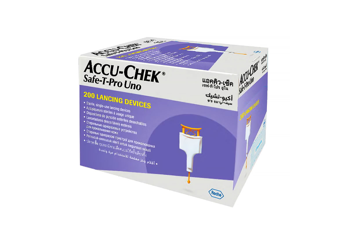 ACCU CHEK SAFE T PRO UNO 200 LANCETS DEVICES - Life Care Apotek