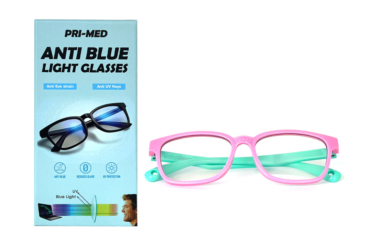 PRIMED ANTI BLUE LIGHT GLASSES KIDS COLOR PINK AND GREEN - Life Care Apotek