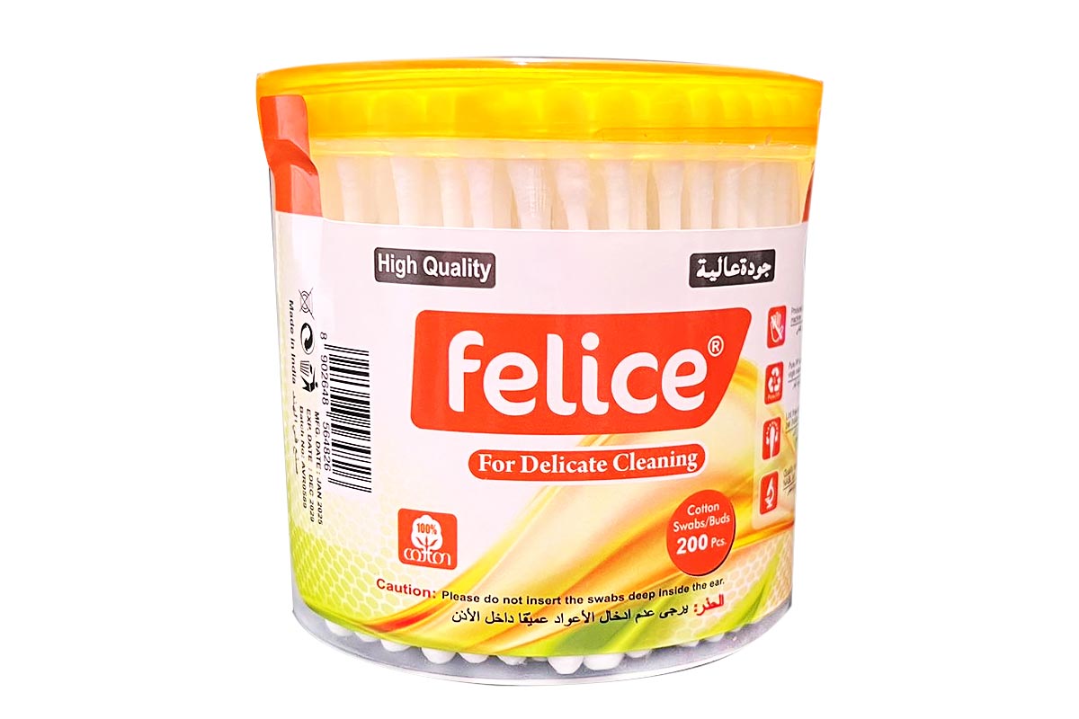 FELICE COTTON SWABS BUDS 200 PCS - Life Care Apotek