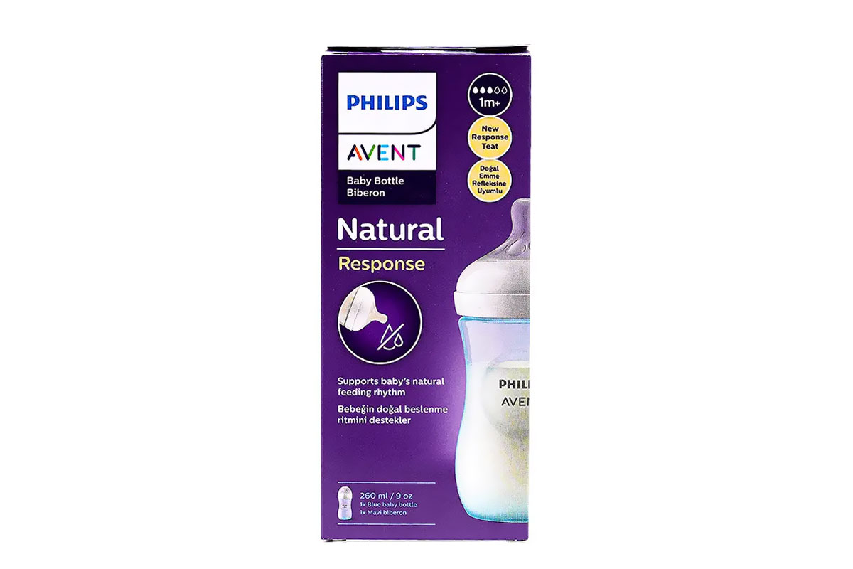 PHILIPS AVENT NATURAL FEEDING BOTTLE BLUE 1 MONTH PLUS 260 ML - Life Care Apotek