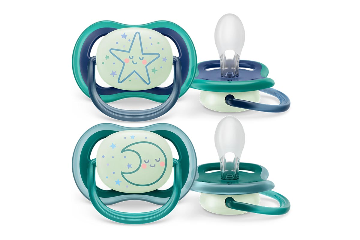 PHILIPS AVENT ULTRA AIR NIGHT TIME SOOTHER BLUE 6 TO 18 MONTHS 2 PCS - Life Care Apotek