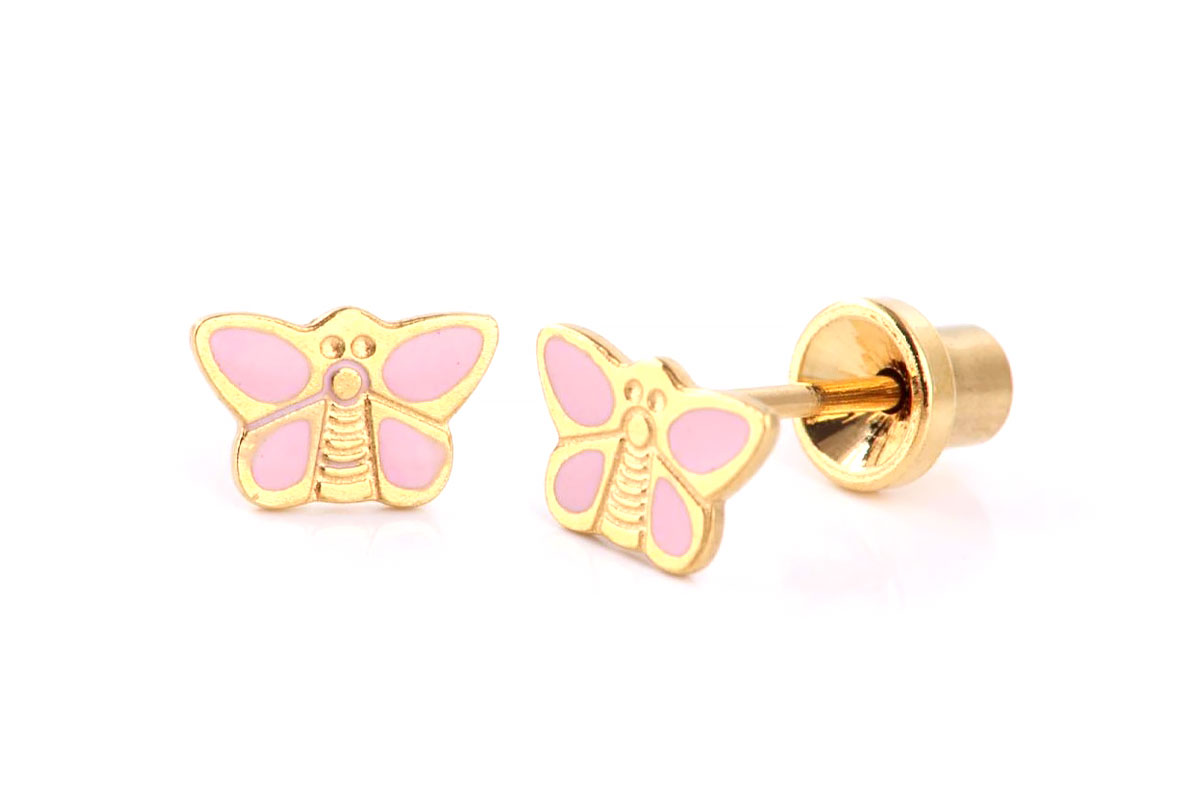 PRIMED EAR PIERCING Q8-060GPH 7MM BUTTERFLY PINK - Life Care Apotek