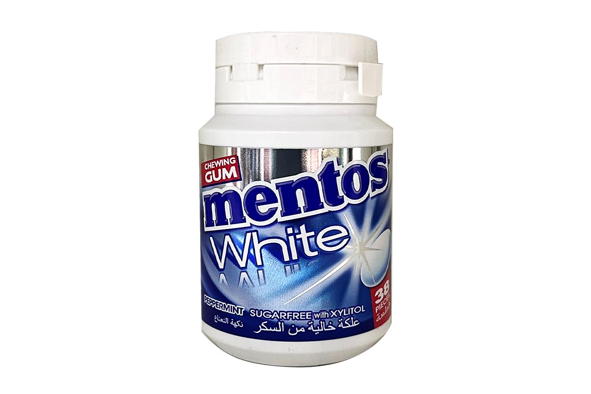 MENTOS WHITE PEPPERMINT CHEWING GUM 38 PCS - Life Care Apotek