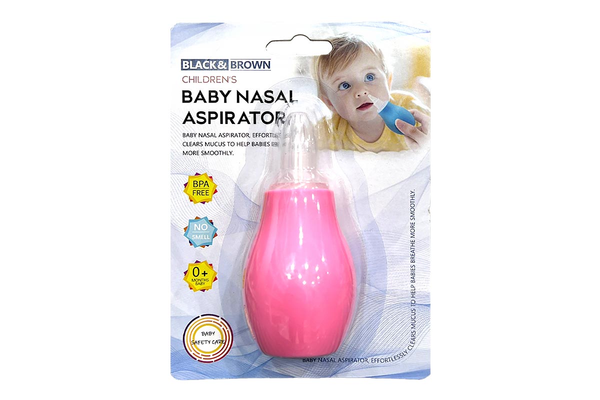 BLACK AND BROWN NASAL ASPIRATOR PINK 0 + MONTHS - Life Care Apotek