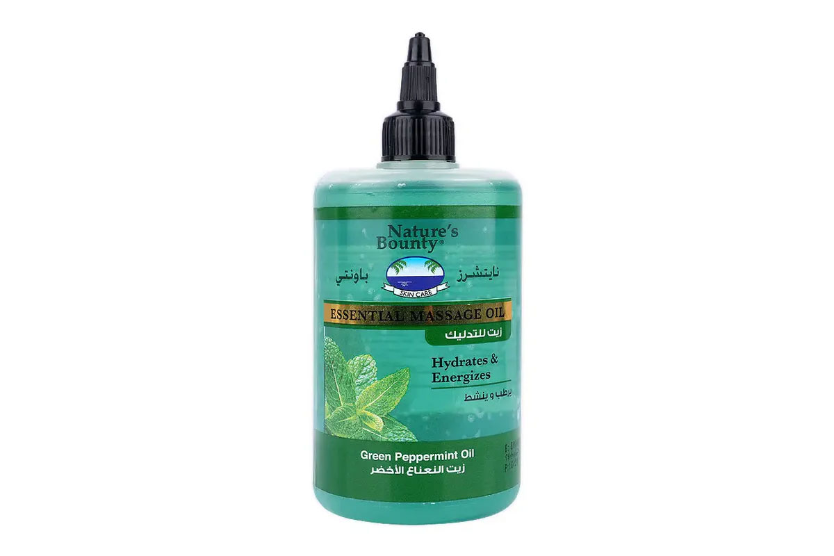 NATURES BOUNTY MASSAGE OIL GREEN PEPERMINT 300 ML - Life Care Apotek