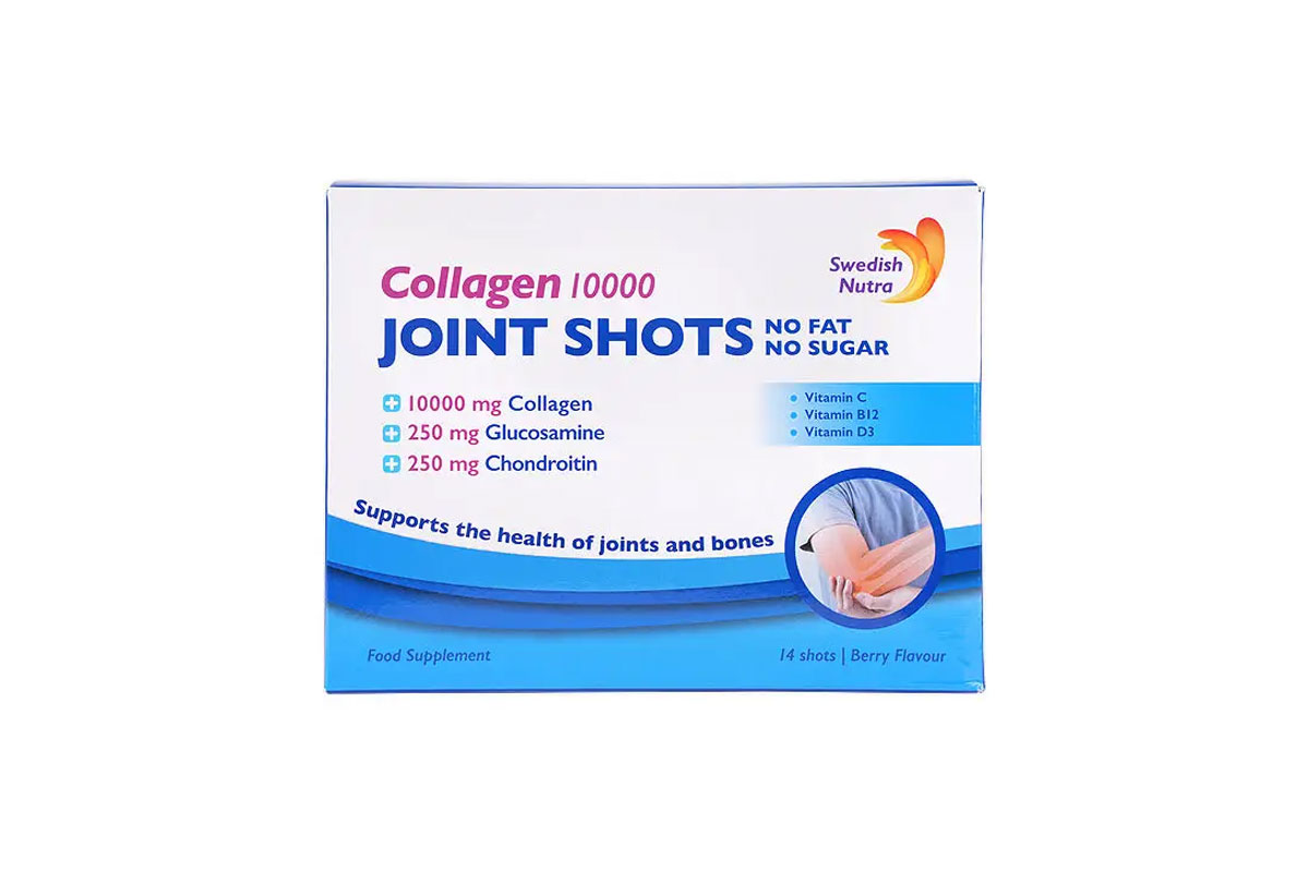 SWEDISH NUTRA COLLAGEN 10000MG JOINT NATURAL BERRY FLAVOUR SHOTS 14 X 25 ML - Life Care Apotek