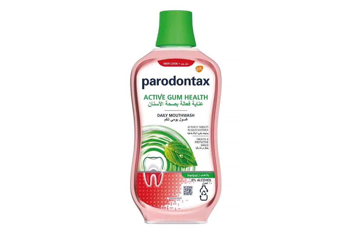 PARODONTAX ACTIVE GUM HEALTH DAILY MOUTHWASH HERBAL 0% ALCOHOL 500 ML - Life Care Apotek