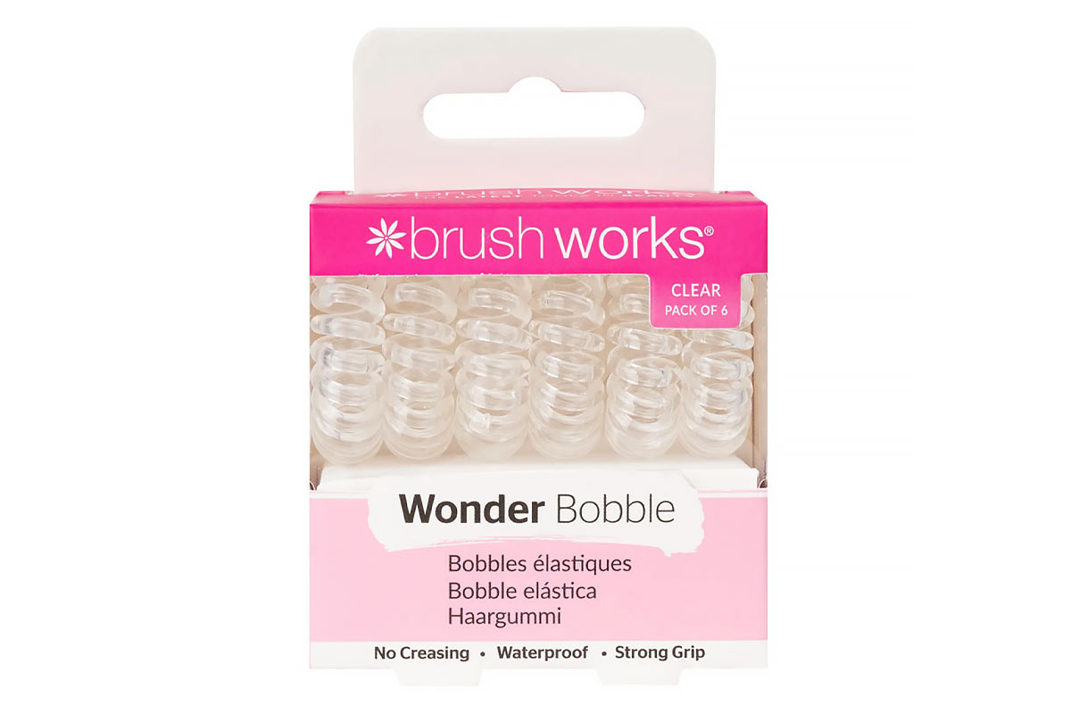 BRUSH WORKS WONDER BOBBLE CLEAR HAIR ELASTICS 6 PIECES - Life Care Apotek