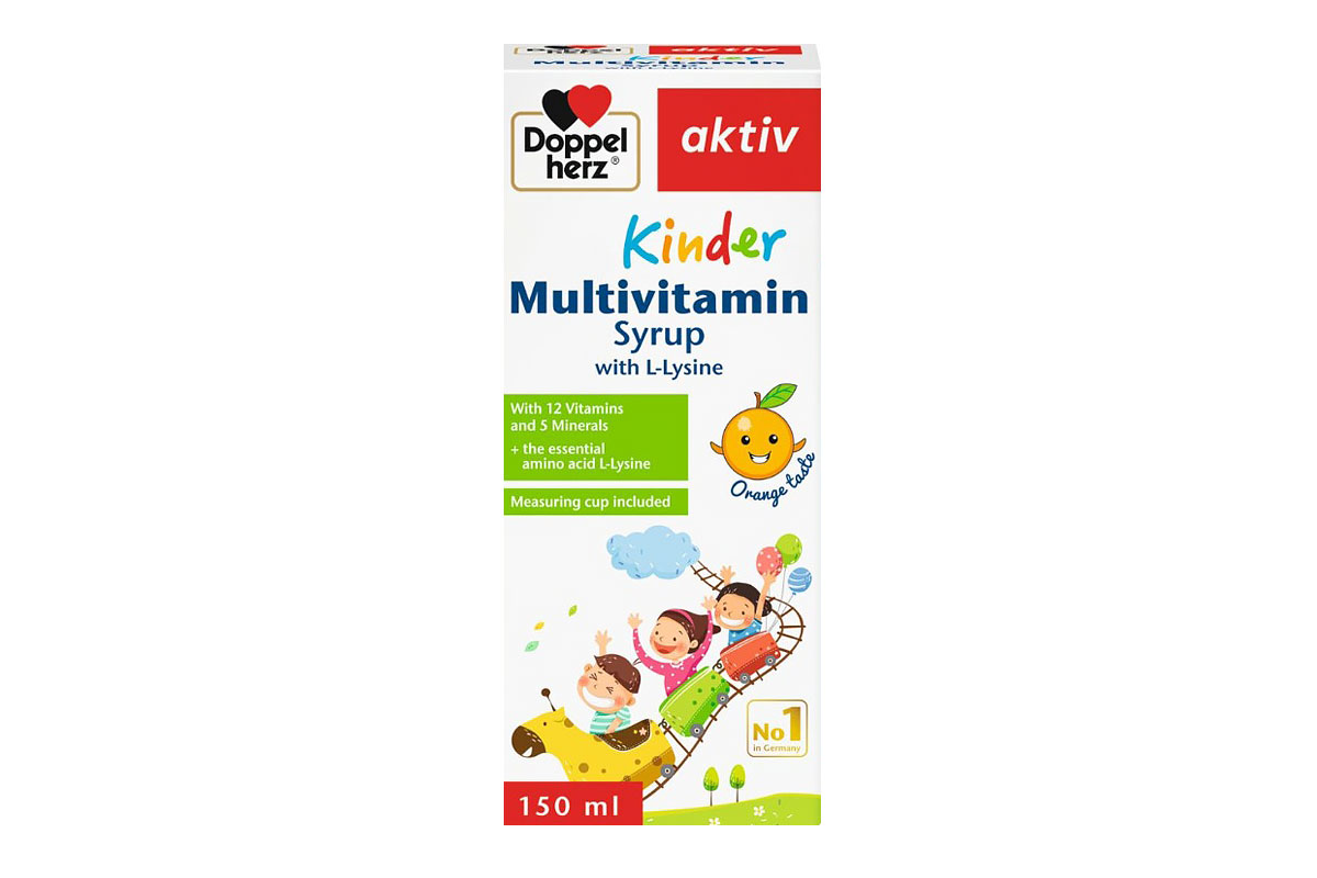DOPPEL HERZ AKTIV KINDER MULTIVITAMIN SYRUP 150 ML - Life Care Apotek