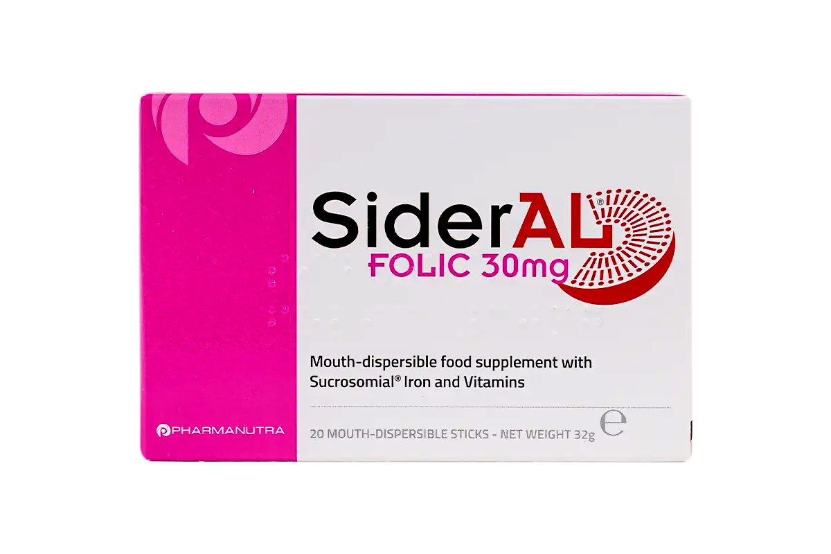 PHARMANUTRA SIDERAL FOLIC 30 MG 20 STICKS - Life Care Apotek