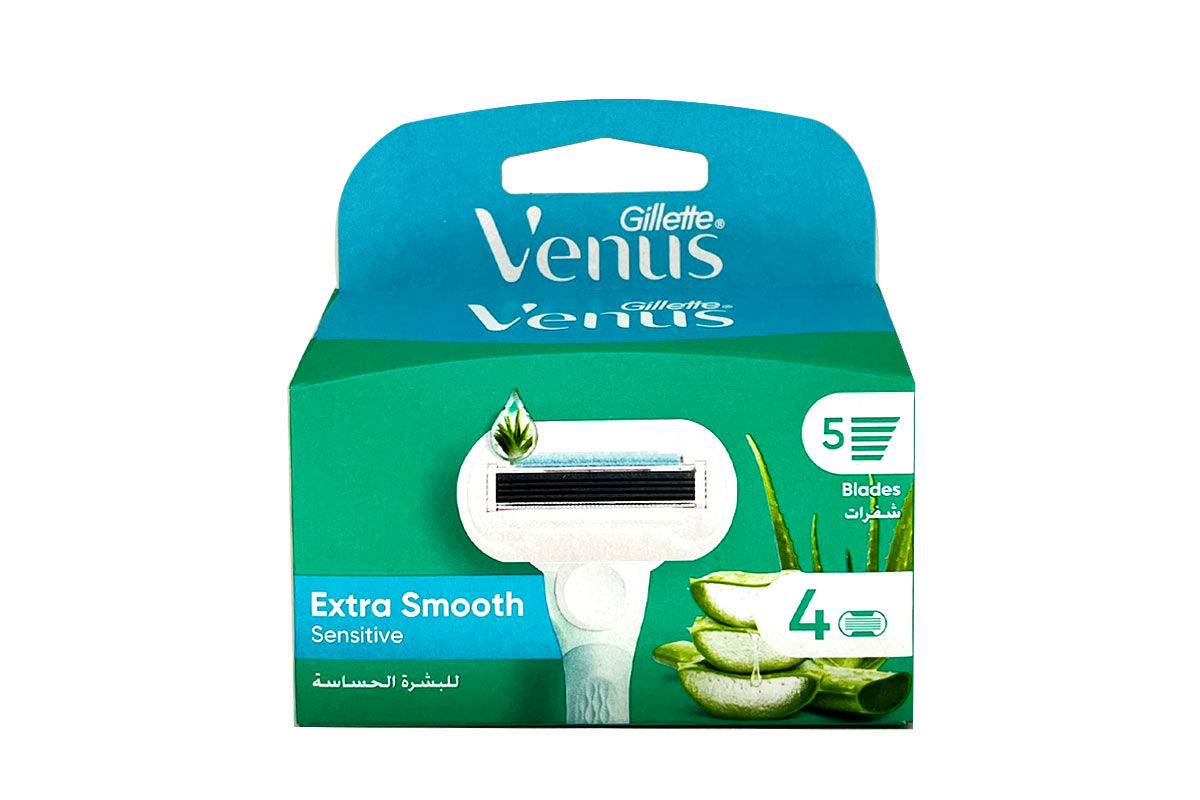 GILLETTE VENUS SENSITIVE EXTRA SMOOTH 4 BLADES - Life Care Apotek